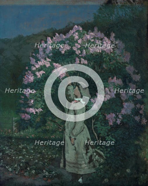 The Lilac Bush, 1881. Creator: Olaf Isaachsen.