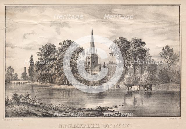 Stratford on Avon. Creator: James Merritt Ives (American, 1824-1895), and ; Nathaniel Currier (American, 1813-1888).
