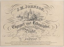 Trade card for J.M. Johnson, Engraver and Lithographer, 19th century. Creator: Anon.