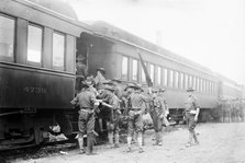 Battery A - Field artillery leaving for war game, between c1910 and c1915. Creator: Bain News Service.