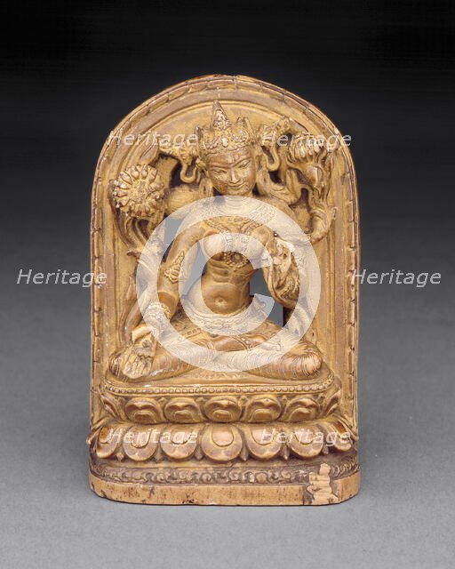 Goddess White Tara with Kneeling Donor at Base, c. 12th century. Creator: Unknown.