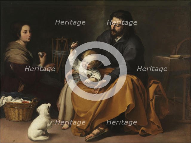 The Holy Family with a Little Bird, c. 1650. Creator: Murillo, Bartolomé Estebàn (1617-1682).