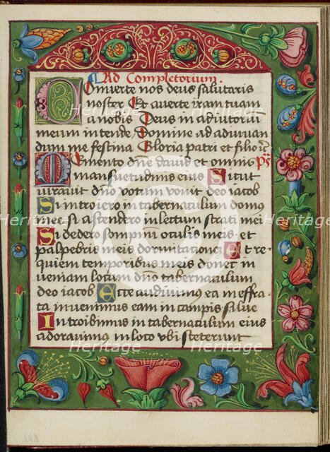 Decorated Text Page; Book of Hours, early 16th century. Creator: Unknown.