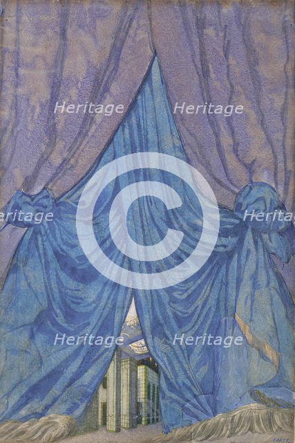 Design of curtain for the ballet Sleeping beauty by P. Tchaikovsky, 1921. Creator: Bakst, Léon (1866-1924).