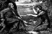 Pictures from the New Gallery: Merlin and Vivian - Mrs. Kate G. Hastings, 1895. Creator: George Meisenbach.