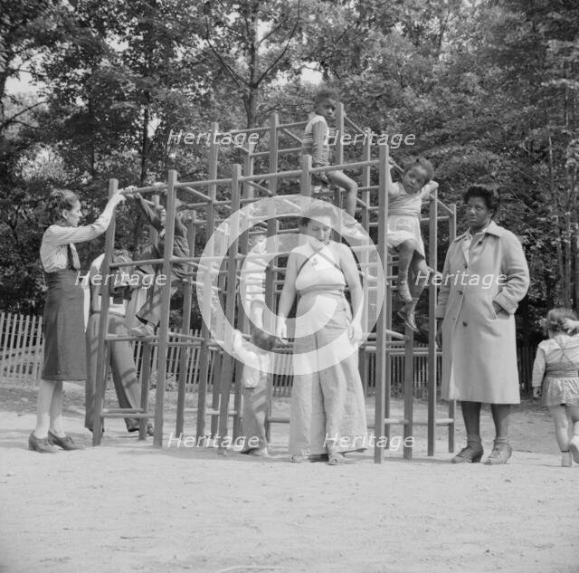 Mothers supervising their children at Camp Ellen Marvin, Arden, New York, 1943. Creator: Gordon Parks.