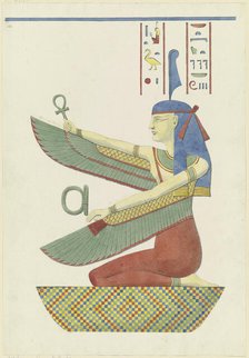 The Egyptian goddess Maat and hieroglyphs, 1829-1830. Creator: Friedrich Maximilian Hessemer.