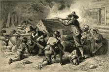'Virginians Defending Themselves Against Indians', (1877). Creator: Albert Bobbett.