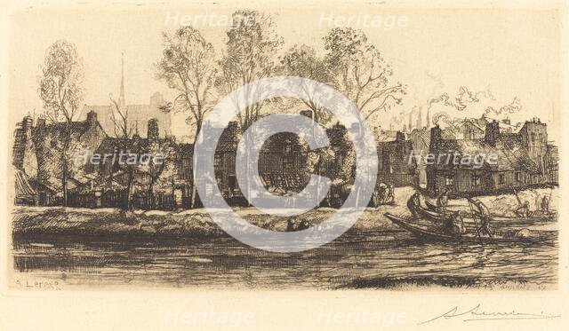 Banks of the Somme at Amiens (Bords de la Somme a Amiens), 1907. Creator: Auguste Lepere.