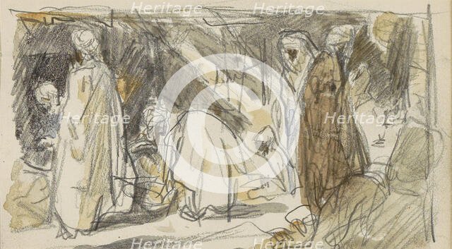 Street with figures, 1922. Creator: Marius Bauer.