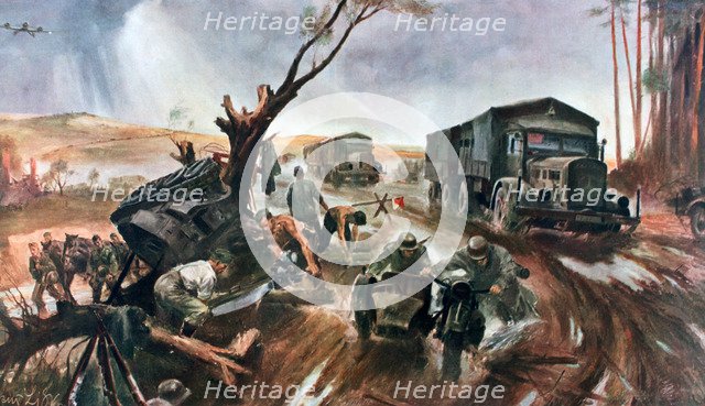 'Road to the Front', superior German organization, 1941. Artist: Unknown