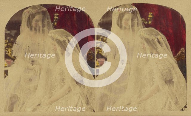 Two Veiled Brides, about 1865. Creator: London Stereoscopic & Photographic Co.