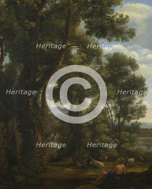 Landscape with a Goatherd and Goats, ca 1637. Artist: Lorrain, Claude (1600-1682)