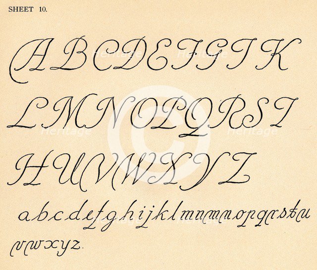 Sheet 10, from a portfolio of alphabets, 1929. Artist: Unknown.