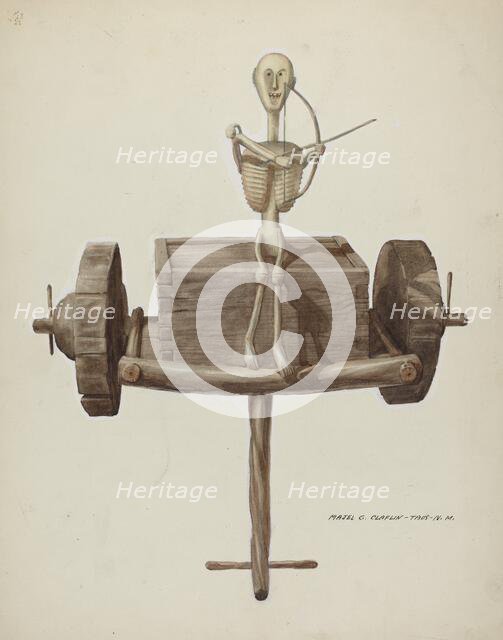 Penetente Death Cart & Death Figure, c. 1937. Creator: Majel G. Claflin.