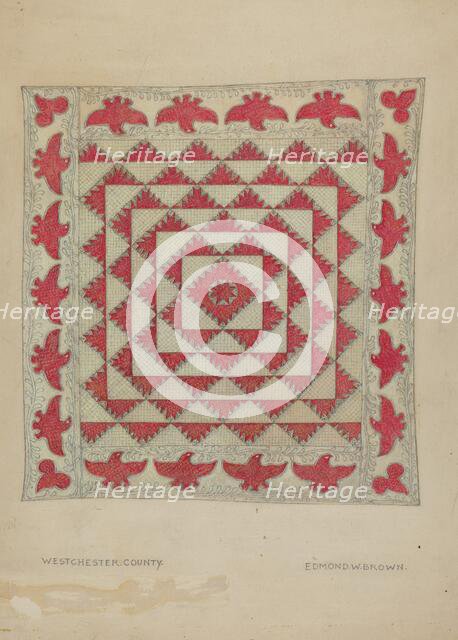 Patchwork Quilt, 1935/1942. Creator: Edmond W. Brown.