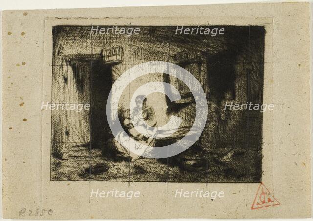 Nursemaid, 1843. Creator: Charles Emile Jacque.