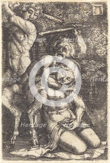 Two Satyrs Fighting about a Nymph, c. 1520/1525. Creator: Albrecht Altdorfer.