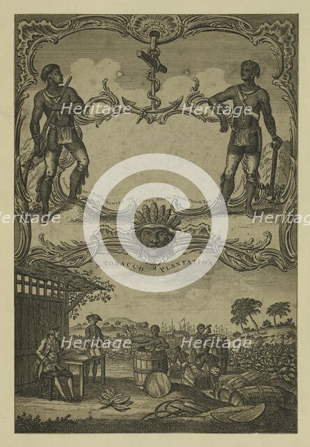A tobacco plantation, 1745. Creator: Unknown artist.