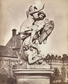 Statue des Tuileries: G. Marsy et A. Flamen: Borée enlevant Orythie, 1859. Creator: Charles Nègre.