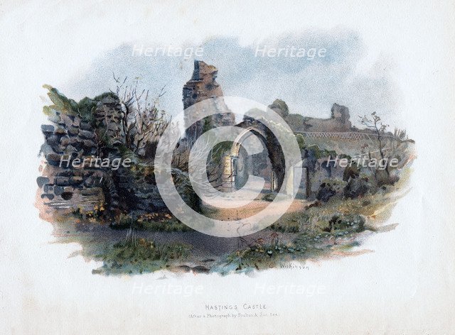 Hastings Castle, Sussex, 1895. Artist: C Wilkinson