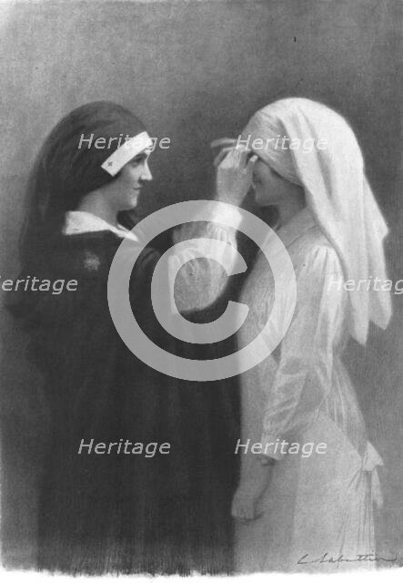 'La Novice.-- Une prise de voile laique du temps de guerre', 1916. Creator: L Sabattier.