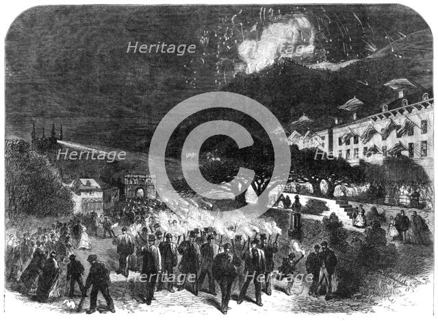 Rejoicings at Great Malvern, in honour of the marriage of Earl Beauchamp, 1868.  Creator: Unknown.