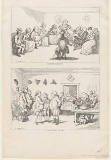 Conversazione, and A Country Club, 1806-11 (?)., 1806-11 (?). Creator: Thomas Rowlandson.