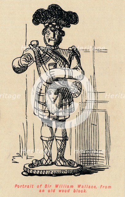 'Portrait of Sir William Wallace, from an old wood block', c1860, (c1860). Artist: John Leech.