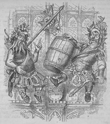 Gog and Magog with a barrel, 1840. Artist: Ebenezer Landells