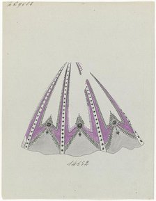 Wide skirt in purple, c.1865. Creator: Anon.