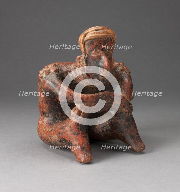 Seated Male Figure Leaning Forward with Arms Crossed over Knees, c. A.D. 200. Creator: Unknown.