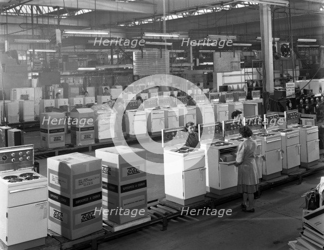 The cooker assembly line at the GEC factory, Swinton, South Yorkshire, 1963.  Artist: Michael Walters