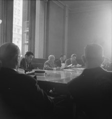Committee of Chicago board of aldermen in city hall, Chicago, Illinois, 1939. Creator: Dorothea Lange.