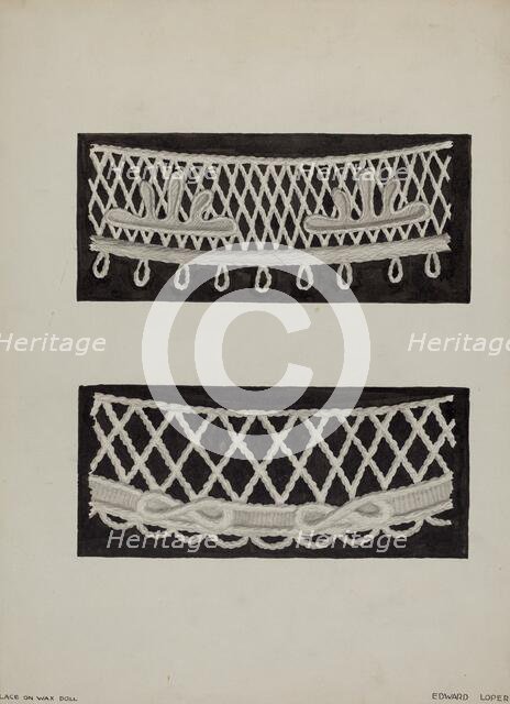 Lace on Wax Doll, c. 1936. Creator: Edward L Loper.