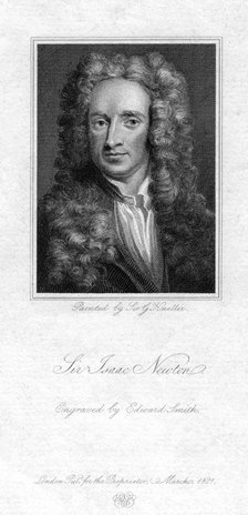 Sir Isaac Newton, English mathematician, astronomer and physicist, (1821).Artist: Edward Smith
