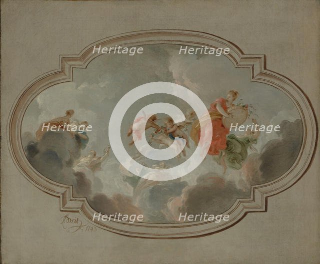 Flora and Zephyr, 1743. Creator: Jacob de Wit.