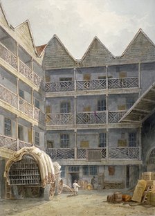 View of the yard at the Bull and Mouth Inn, St Martin's le Grand, City of London, 1817.              Artist: George Shepherd