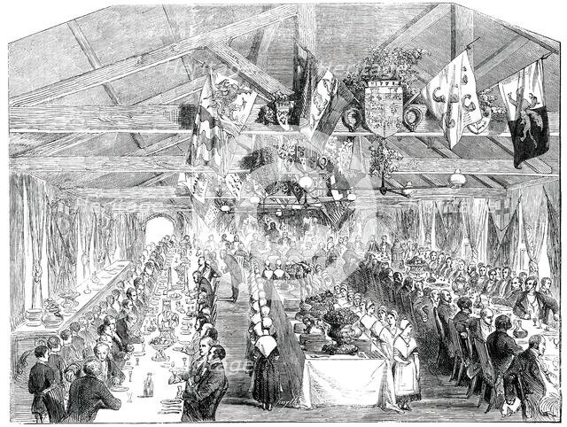 Jubilee Dinner of the Clerkenwell Parochial Charity Schools, 1850. Creator: Smyth.