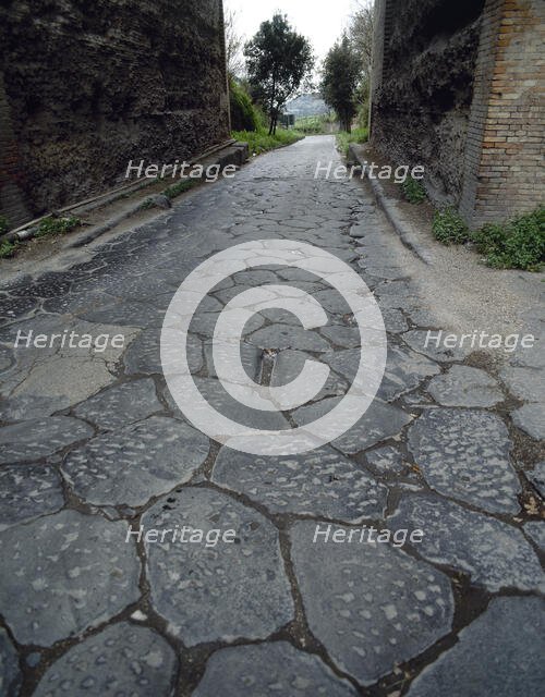 Via Domiziana (Domitiana), Cumae, Italy, 1999. Creator: LTL.
