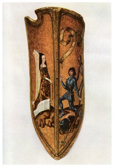 Chivalry and courtly love: Flemish parade shield, c1400 (1956). Artist: Unknown