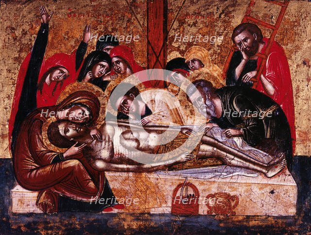 Lamentation over the dead Christ, between 1600 and 1625. Creator: Cretan School.