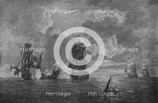 'Capture of the Foudroyant', c1760. Artist: Francis Swaine.