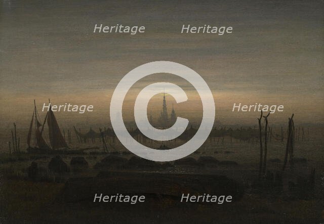 Greifswald in Moonlight, 1817. Creator: Caspar David Friedrich.