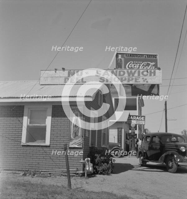 Roadside stand and filling station near Ennis, Texas, 1937. Creator: Dorothea Lange.