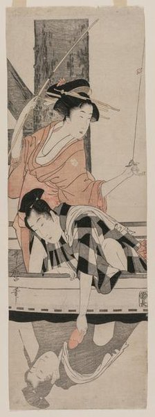 Couple in a Boat, c. 1799. Creator: Kitagawa Utamaro (Japanese, 1753?-1806).