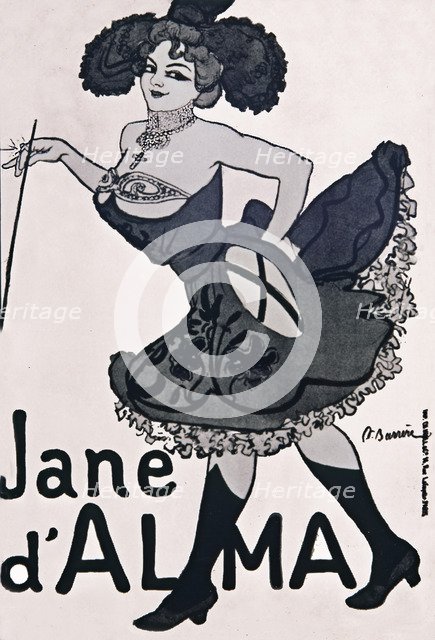 Poster for a cabaret in which Jane d'Alma acted.