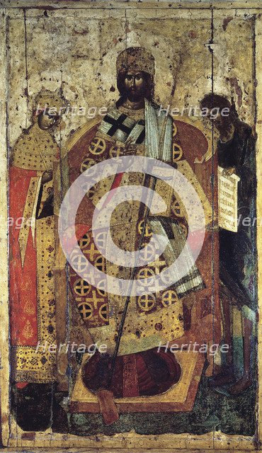 The King of Kings (Upon the right Hand did Stand the), 14th century.  Creator: Russian icon.
