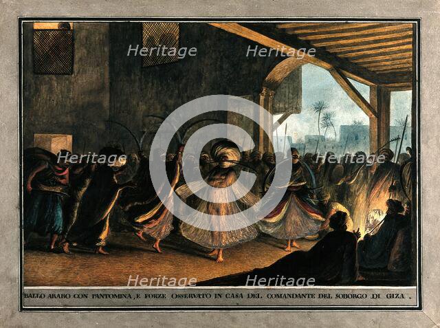 Giza, Egypt: a dance by sword dancers in the commandant's house, c1780s. Creator: Luigi Mayer.