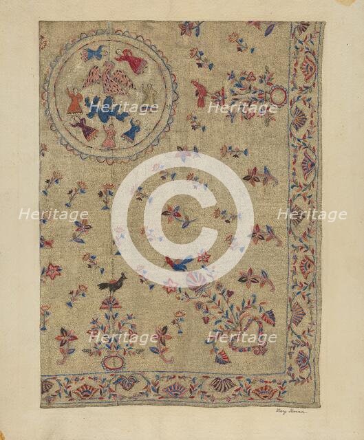 Crewel Bedspread, c. 1937. Creator: Mary Berner.